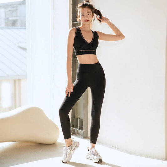 European And American Beauty BackSports Fitness Tights Women floriamart