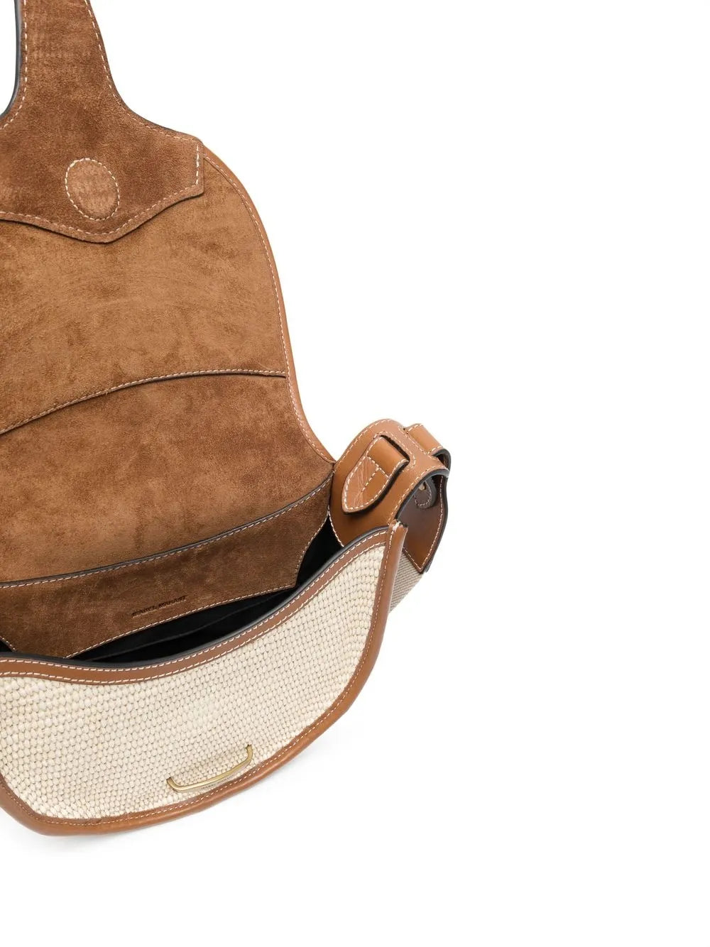 ISABEL MARANTBotsy leather-trim crossbody bag