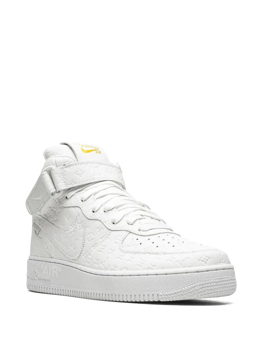 Nike X Louis Vuitton X Virgil Abloh Air Force 1 Mid White/White Sneakers floriamart.shop
