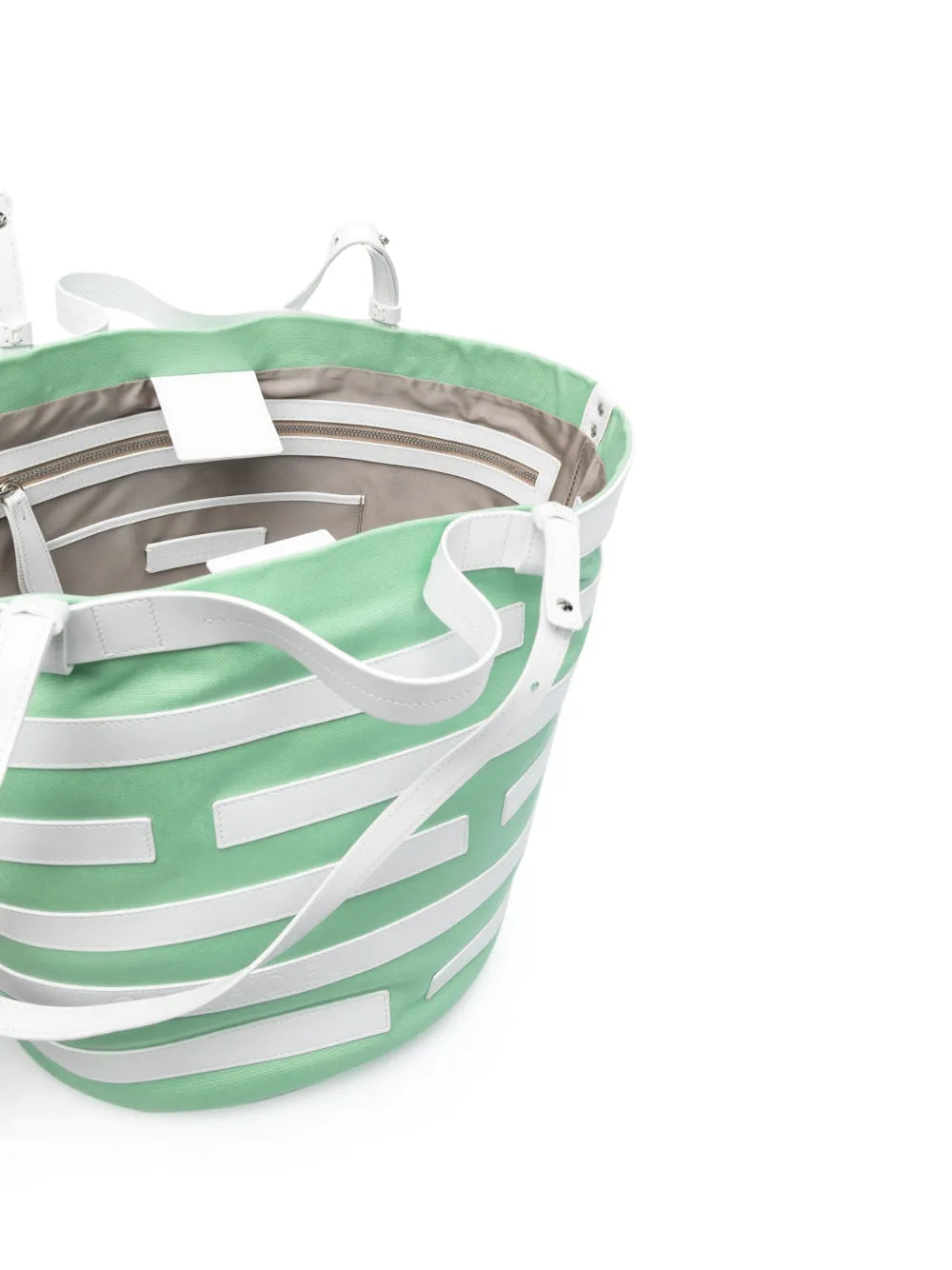 Casadeistripe-pattern leather tote bag