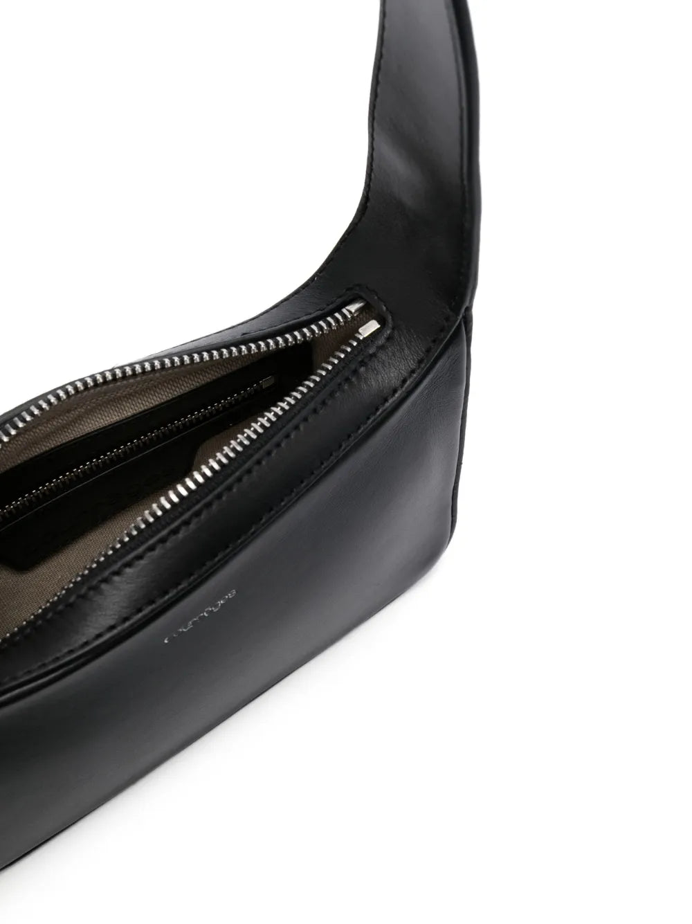 Courreszipped leather shoulder bag