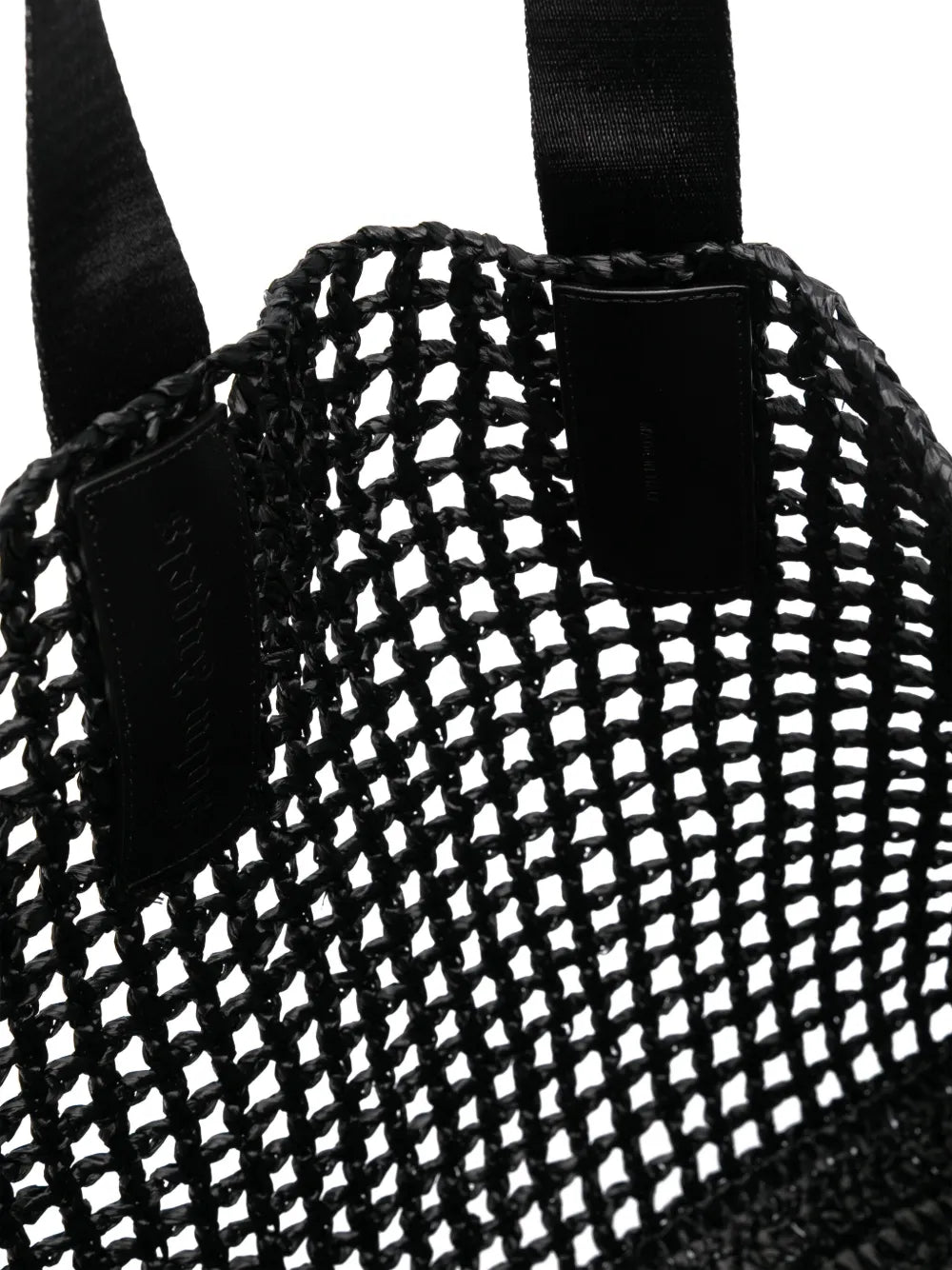 Palm Angelslogo-strap raffia tote bag