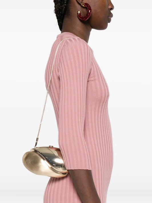 SimkhaiAmeera metallic-effect oval clutch