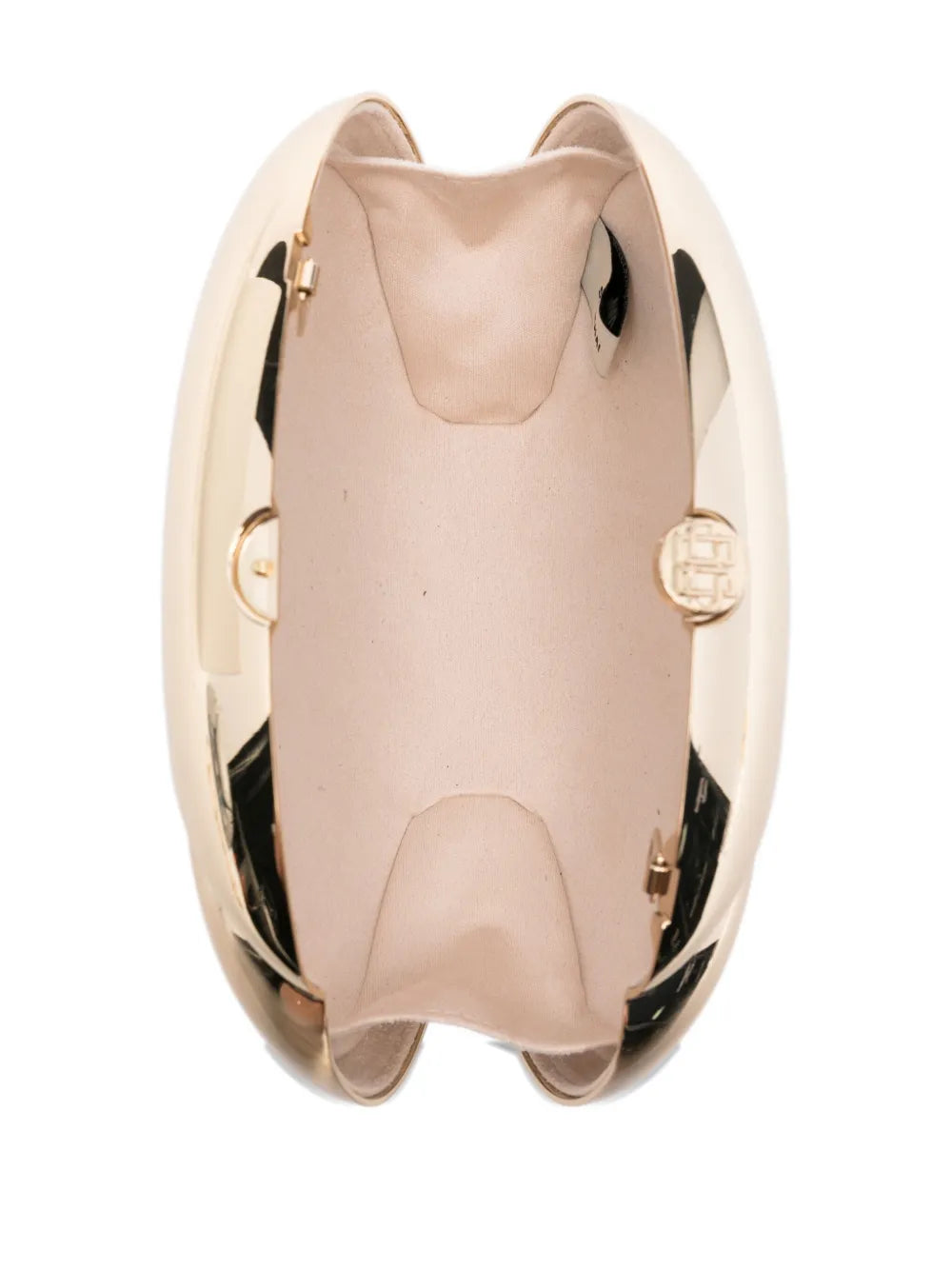 SimkhaiAmeera metallic-effect oval clutch