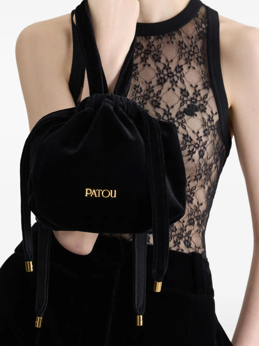 PatouEvening velvet drawstring bag