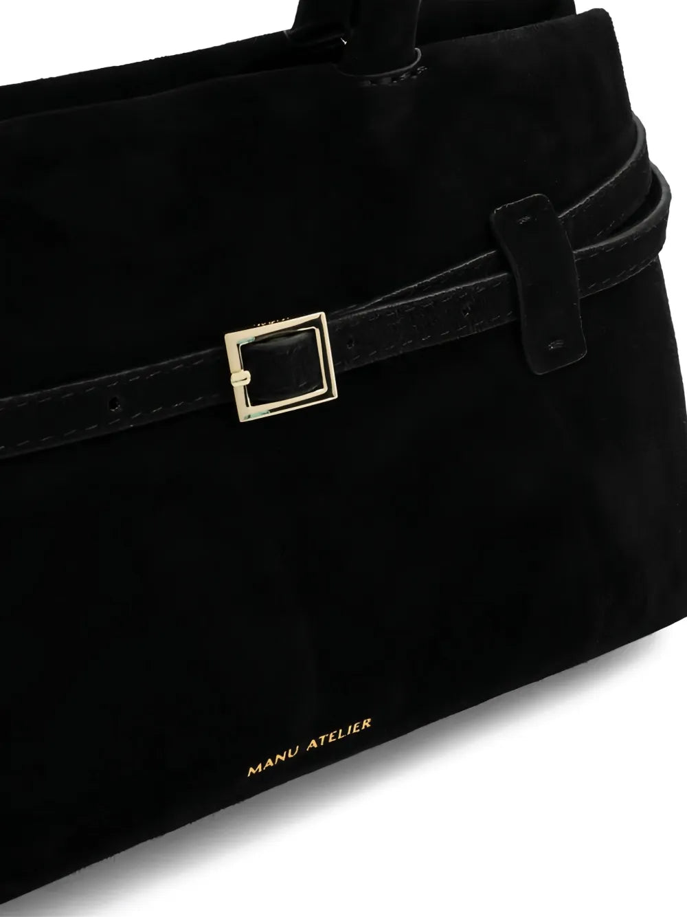 Manu Atelierbuckle-fastening suede tote bag