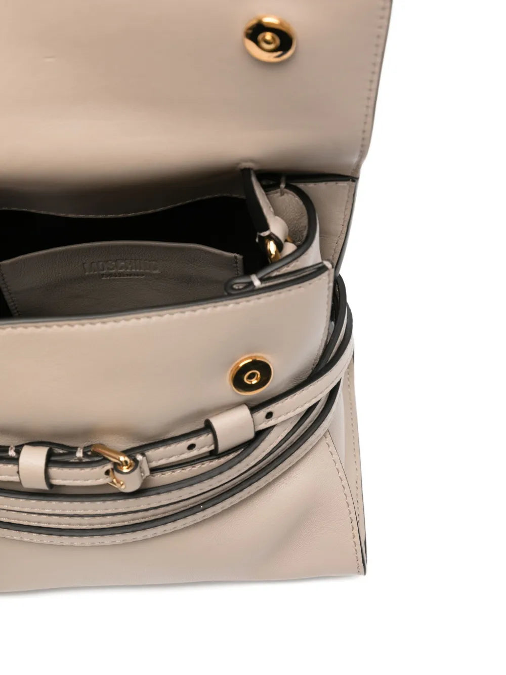 Moschinosmall Tie Me flap-buckle leather bag