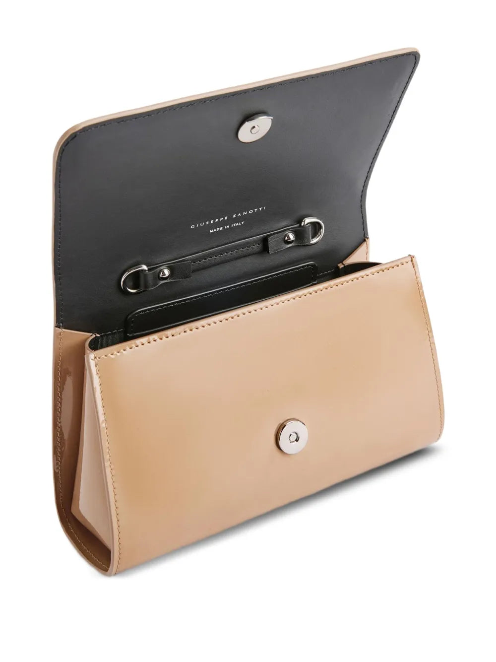 Giuseppe Zanottimini Cleopatra patent leather flap clutch