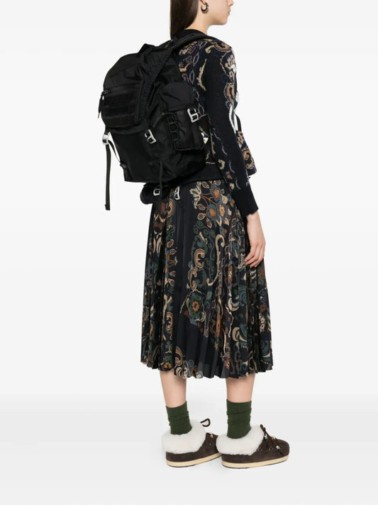 sacaidrawstring flap backpack