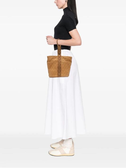 Pre-OwnedHermre-Owned1990-2010 Woven Straw Saxo MM bucket bag