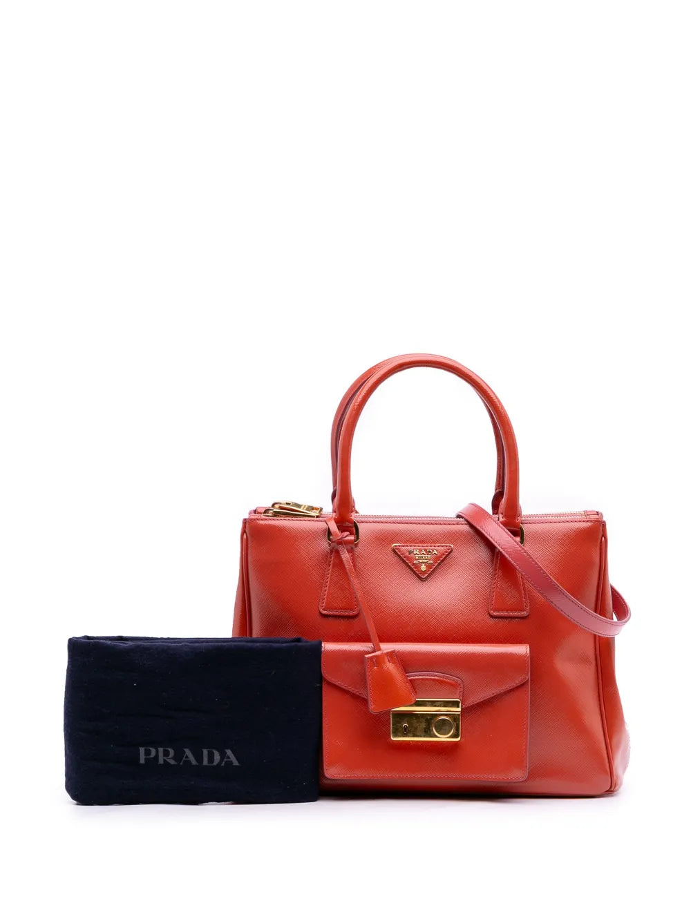 Pre-OwnedPrada Pre-Owned2010-2025 Saffiano Vernice Front Pocket Galleria Double Zip satchel