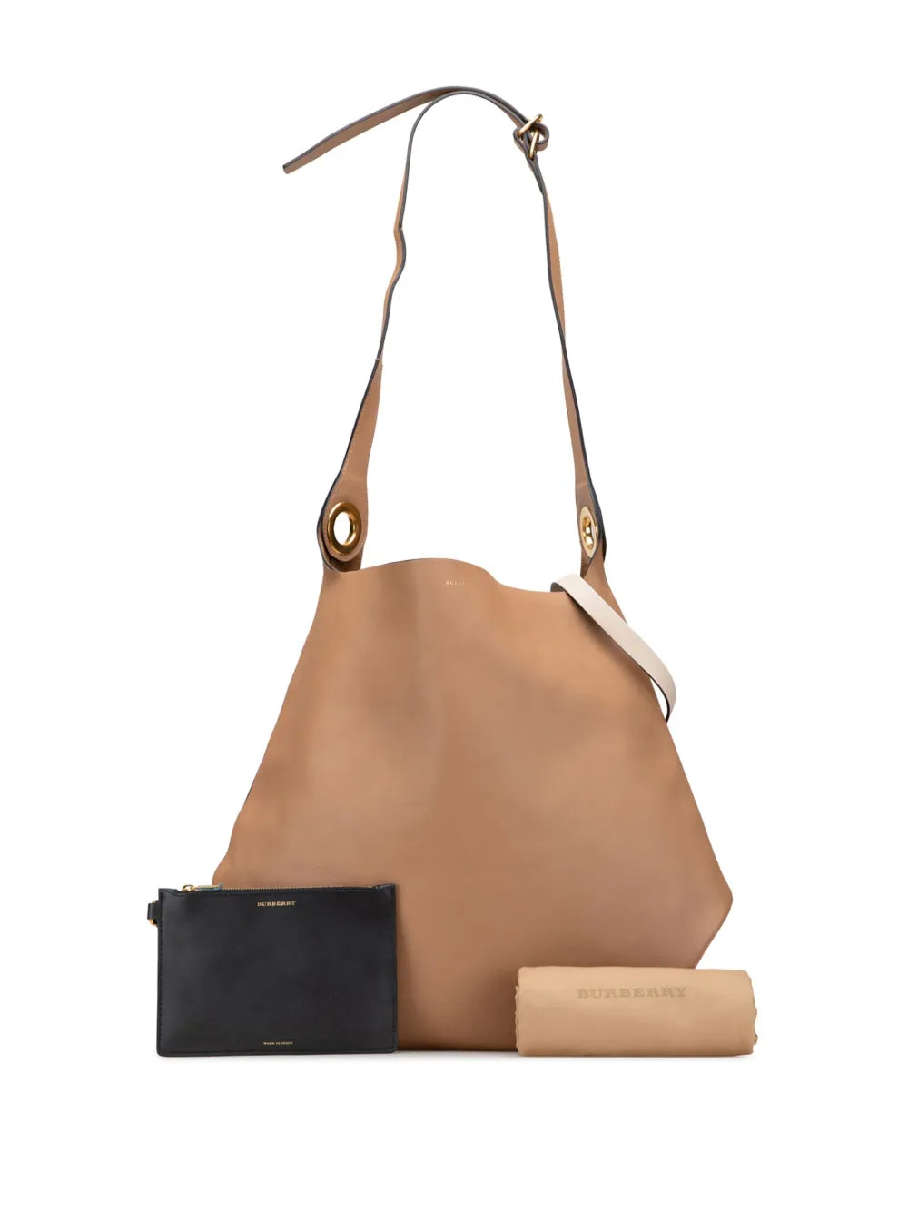 Pre-OwnedBurberry Pre-Owned2000-2017 Bicolor Calfskin Grommet Hobo satchel