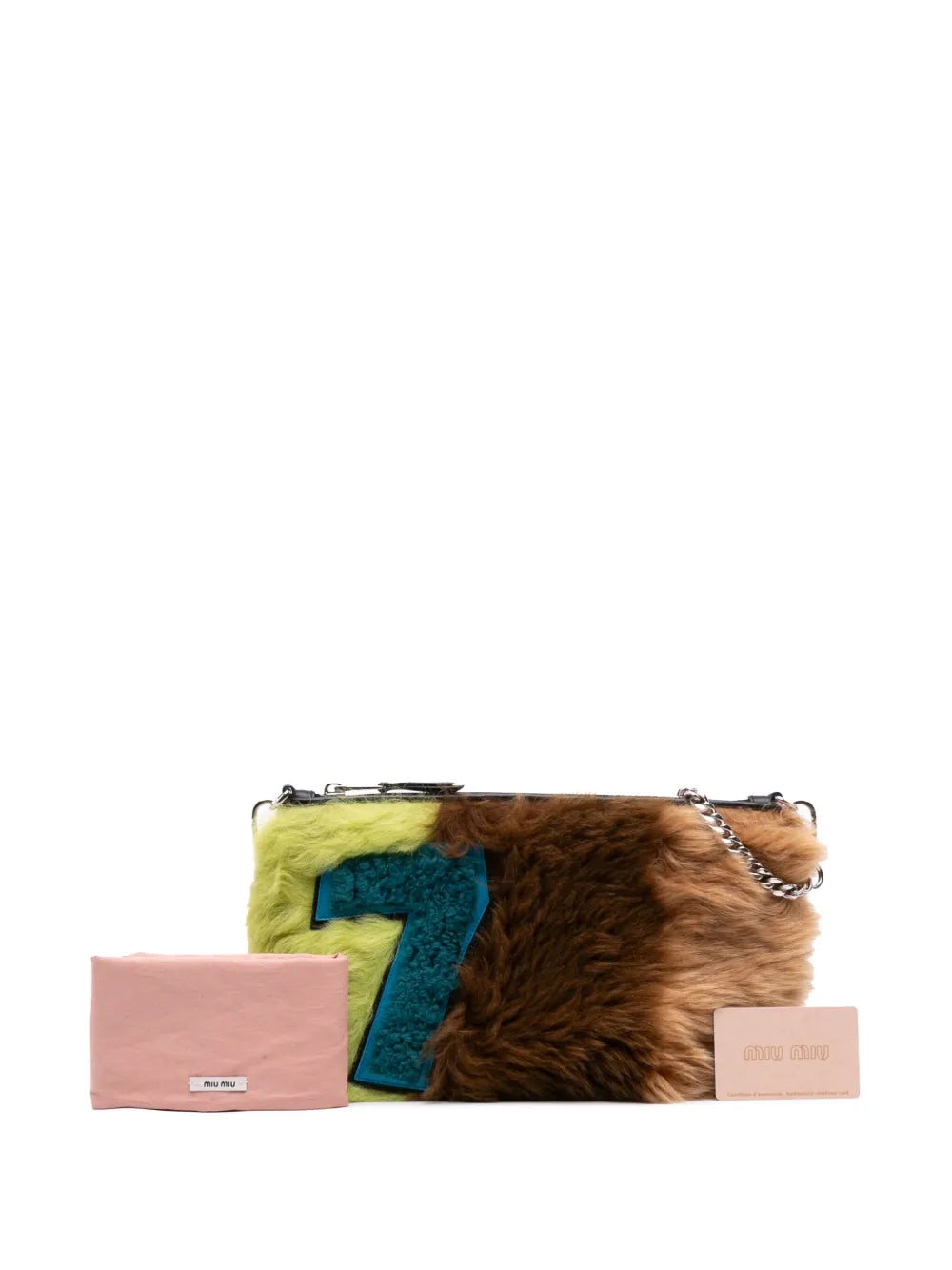 Pre-OwnedMiu Miu Pre-Owned2010-2025 Fur Montone Stripe crossbody bag