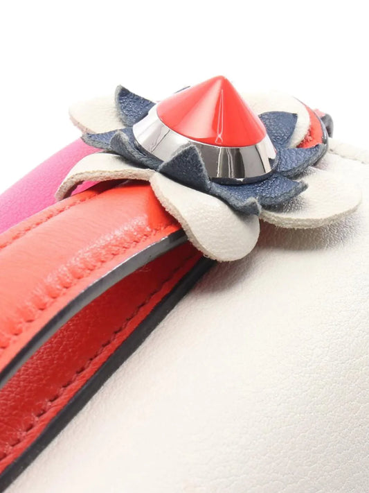 Pre-OwnedFendi Pre-Owned2010-2025 Micro Bicolor Leather Flowerland Double Baguette satchel