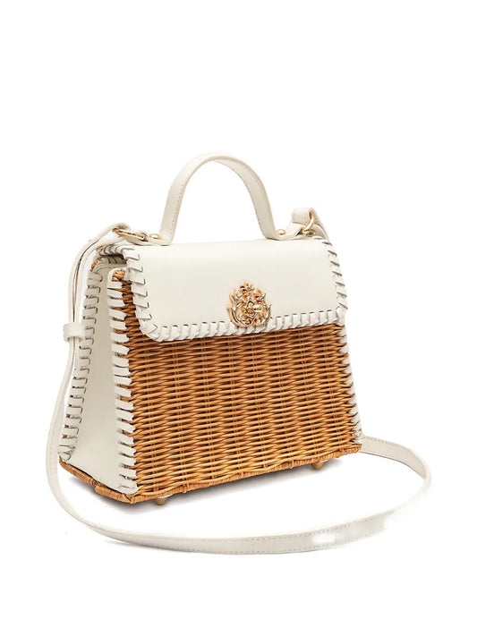 IslaSelene top handle woven shoulder bag