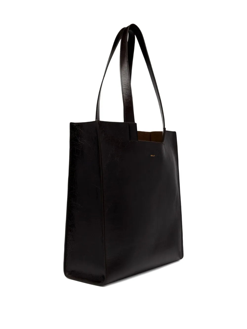 Ballygeometric-shape leather tote bag