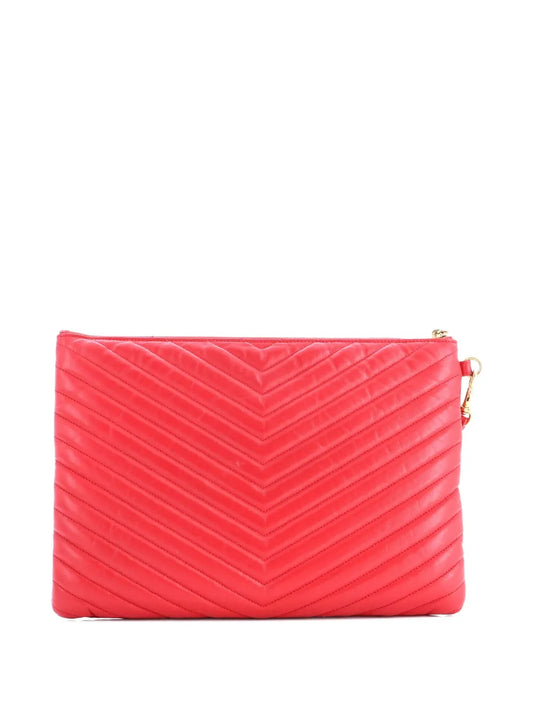 Pre-OwnedSaint Laurent Pre-OwnedClassic Monogram Wristlet Pouch Matelasse Chevron Leather Medium clutch bag