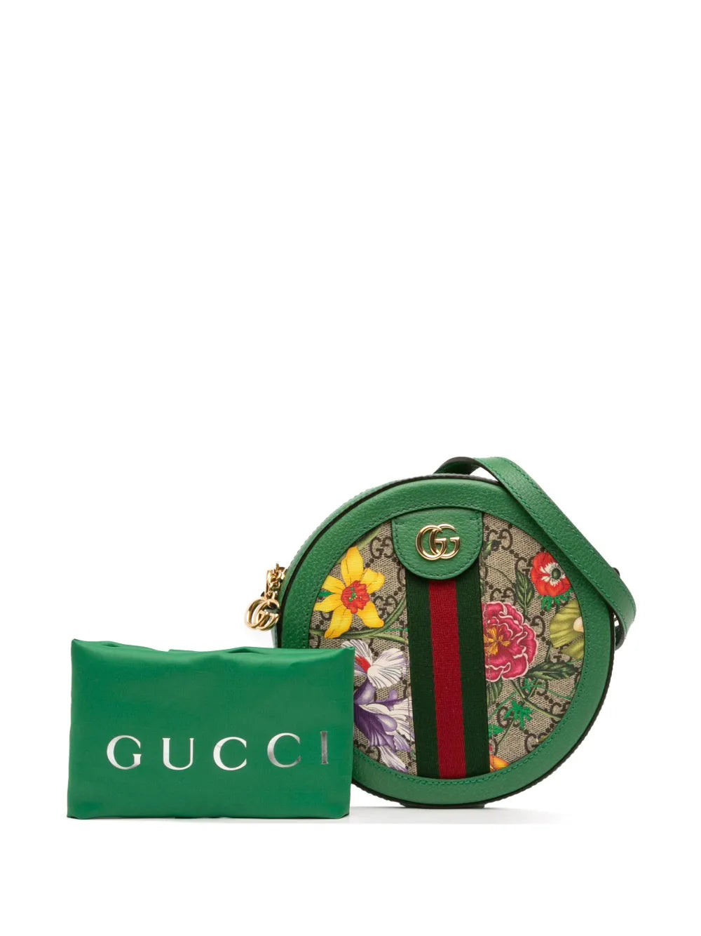Pre-OwnedGucci Pre-Owned2016-2025 Mini GG Supreme Flora Ophidia Round crossbody bag