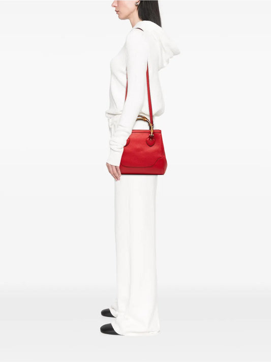 Pre-OwnedGucci Pre-Owned2000-2015 Small Pebbled Calfskin Diana Bamboo Top Handle Tote satchel