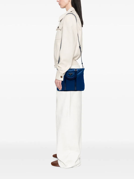 Pre-OwnedPrada Pre-Owned2013-2025 Vitello Trimmed Tessuto satchel floriamart.shop