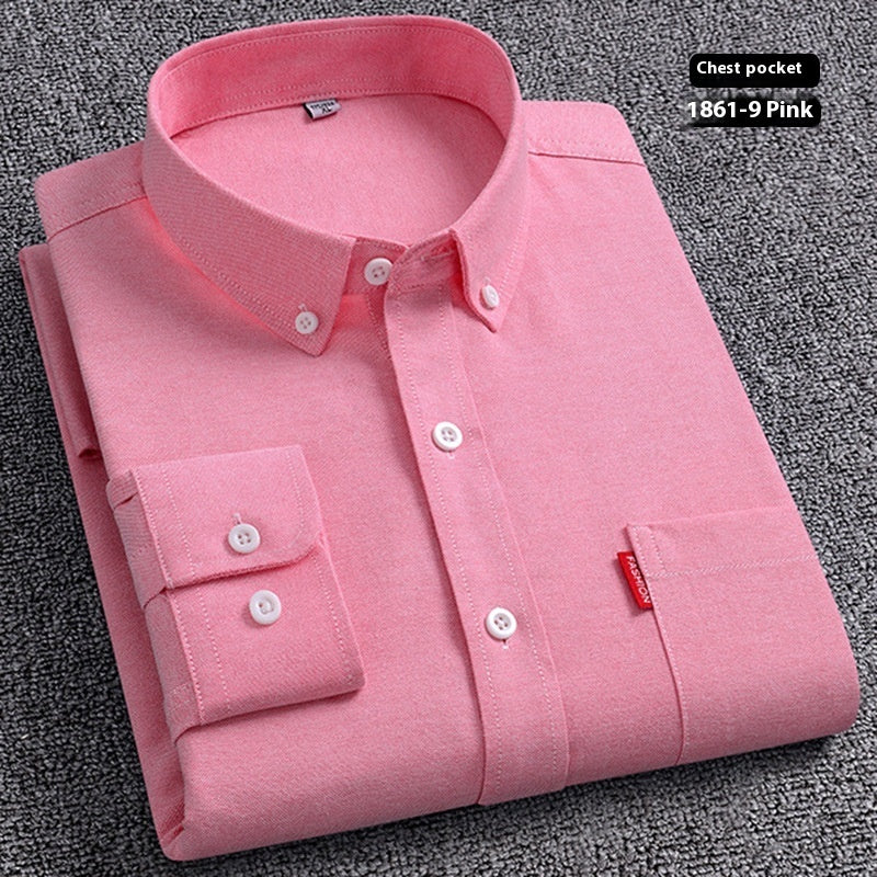 Pure Cotton Washed Oxford Woven Shirts Men floriamart
