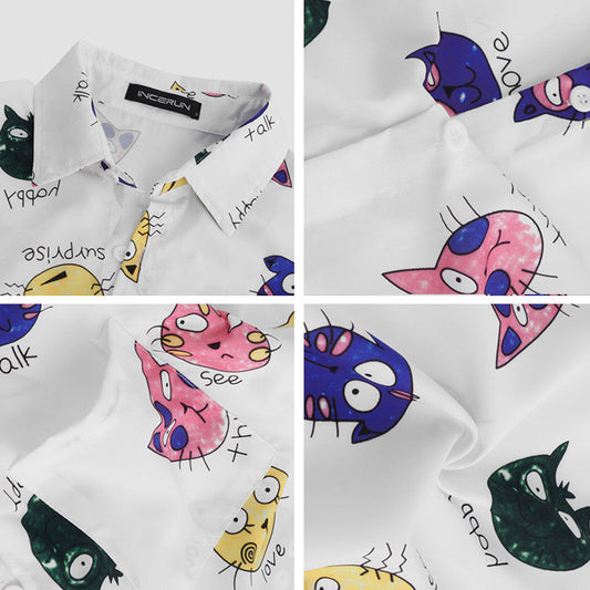 Slim Tops men shirts Printed floriamart