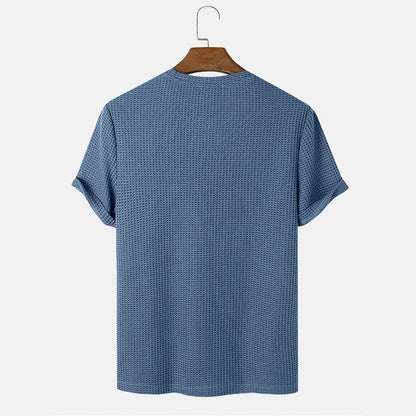 Men Summer Solid Color Round Neck Basic T-Shirts floriamart