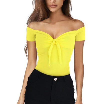women V collar leisure T-shirt tops lady shirt floriamart
