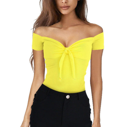 women V collar leisure T-shirt tops lady shirt floriamart