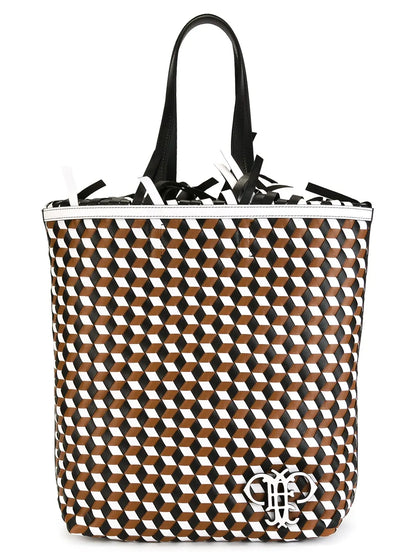 PUCCIgeometric pattern frilled shoulder bag