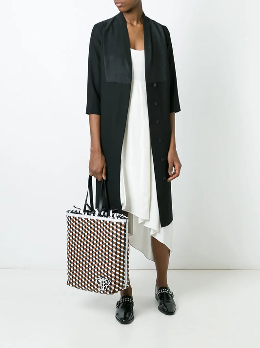PUCCIgeometric pattern frilled shoulder bag