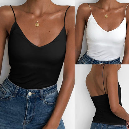 Satin Women Thin Wild Solid Camis Vest Women Tank Tops floriamart