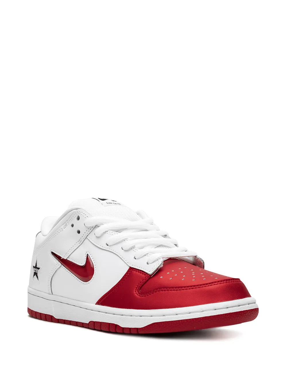 Nike X Supreme Sb Dunk Low Jewel Swoosh Red/White Sneakers floriamart.shop