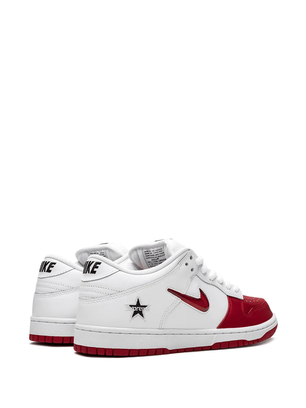 Nike X Supreme Sb Dunk Low Jewel Swoosh Red/White Sneakers floriamart.shop