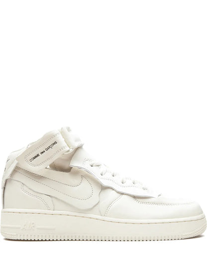 Nike X Comme Des Gar n Air Force 1 Mid White Sneakers floriamart.shop