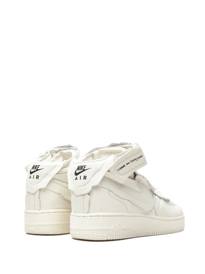Nike X Comme Des Gar n Air Force 1 Mid White Sneakers floriamart.shop