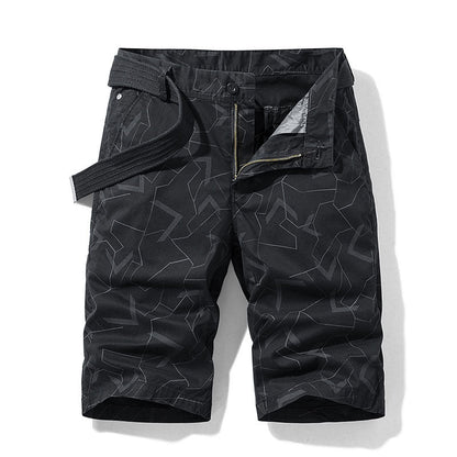 Geometric Print Straight Casual Shorts Men floriamart