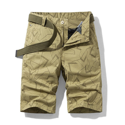 Geometric Print Straight Casual Shorts Men floriamart