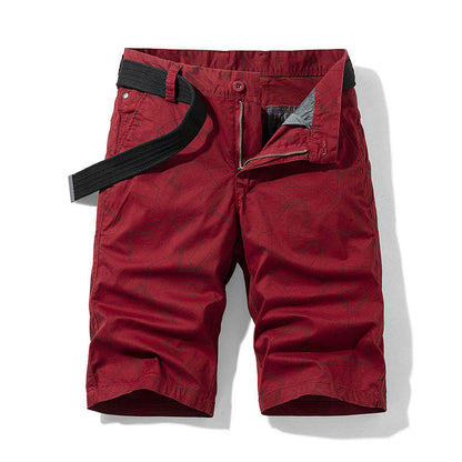 Geometric Print Straight Casual Shorts Men floriamart