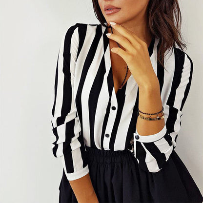 Autumn Casual Ladies Office Blouses Sexy Top floriamart