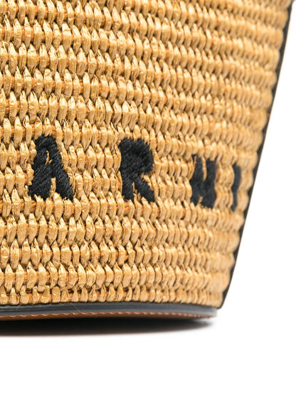 MarniTropicalia logo-embroidered tote bag