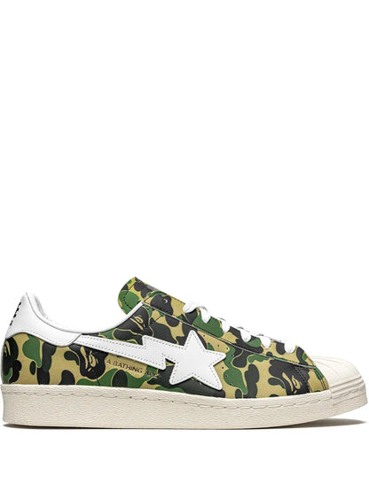 adidas X Bape Superstar Green Camo Sneakers