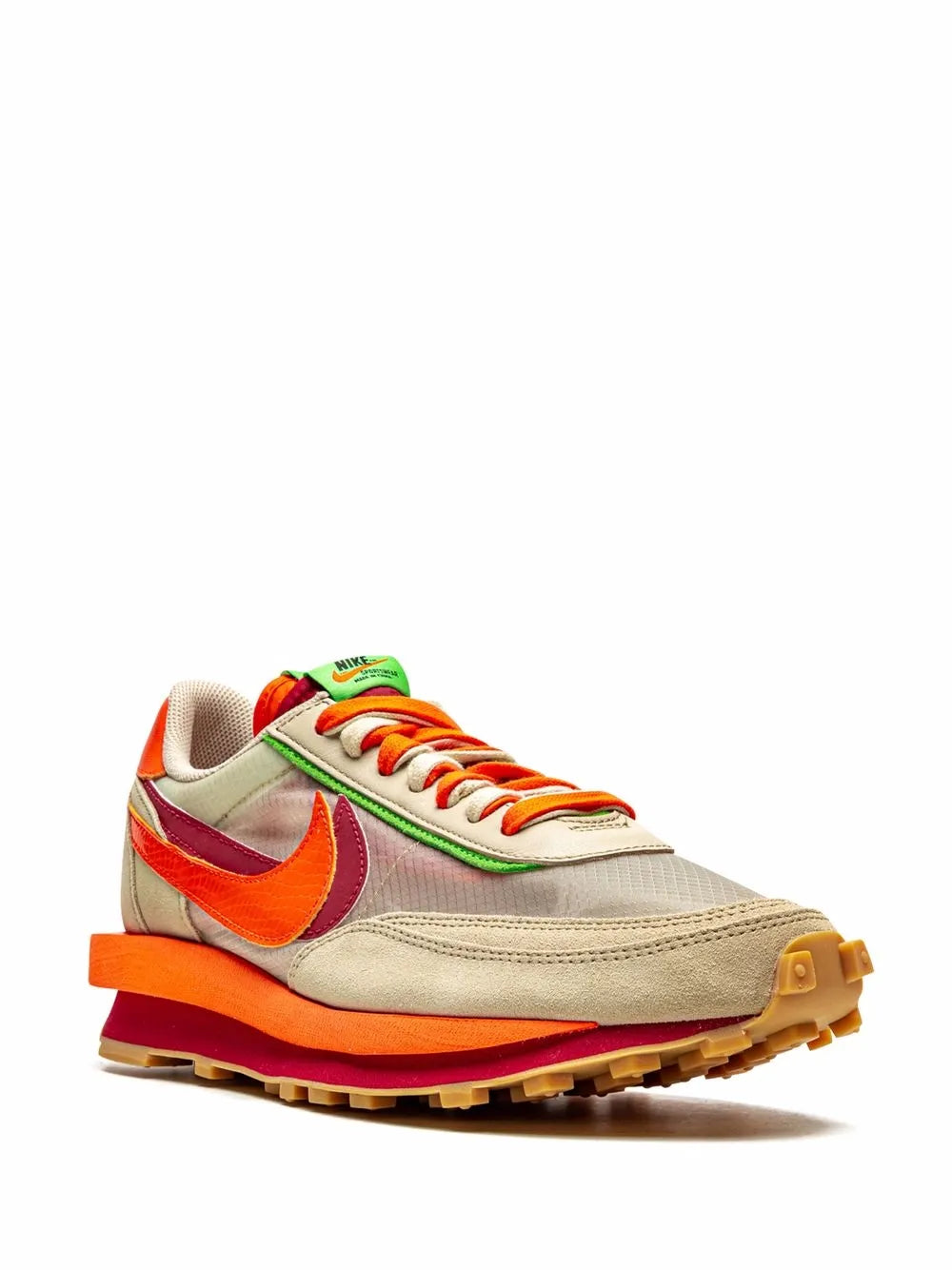 Nike X Sacai X Clot Ldwaffle Net Orange Blaze Sneakers floriamart.shop