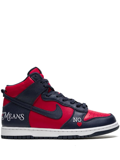 Nike X Supreme Sb Dunk High By Any Means Navy/Red Sneakers floriamart.shop