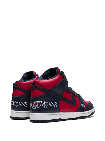 Nike X Supreme Sb Dunk High By Any Means Navy/Red Sneakers floriamart.shop