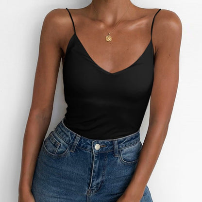 Satin Women Thin Wild Solid Camis Vest Women Tank Tops floriamart