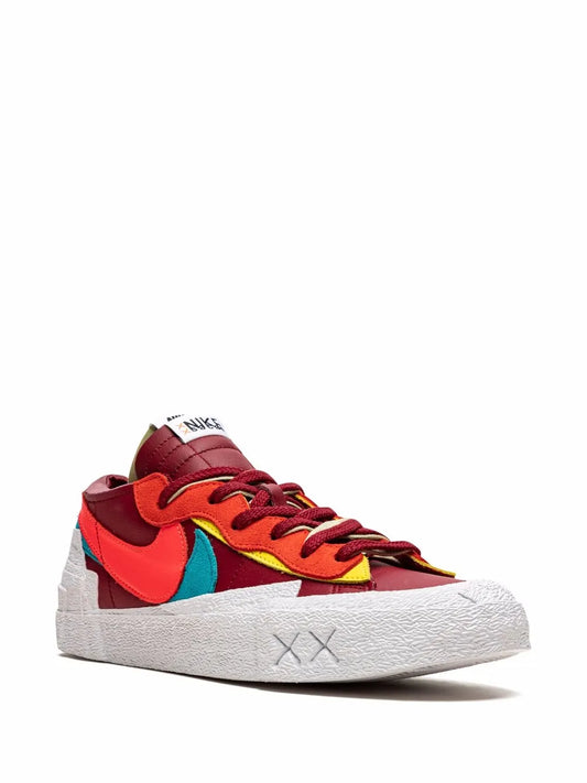 Nike X Kaws X Sacai Blazer Low Red Sneakers floriamart.shop