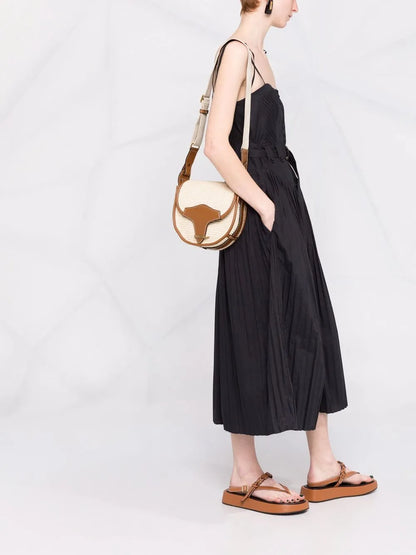 ISABEL MARANTBotsy leather-trim crossbody bag