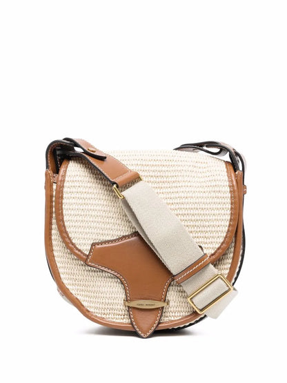 ISABEL MARANTBotsy leather-trim crossbody bag