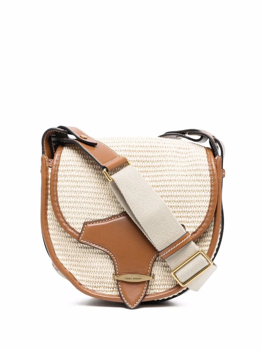 ISABEL MARANTBotsy leather-trim crossbody bag